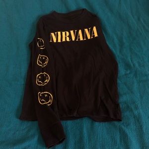 Long sleeve nirvana T-shirt thin mens cut